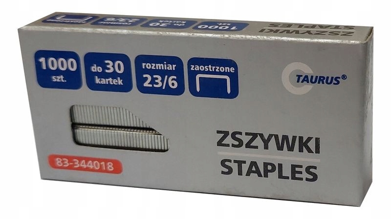 

Zszywki 23/6 Taurus 1000szt