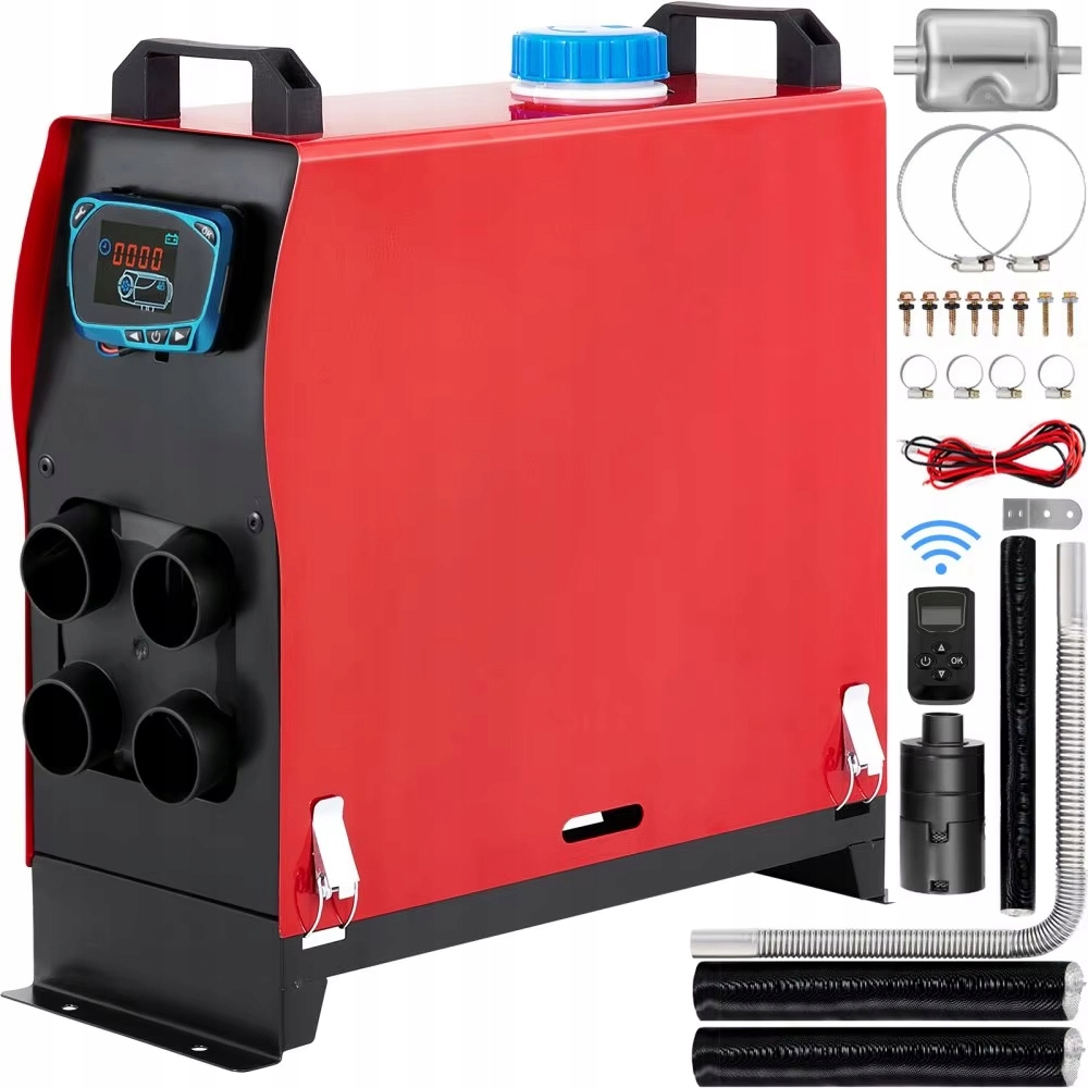 5kW naftové parkovací topení 12V s modrým LCD displejem a tlumičem