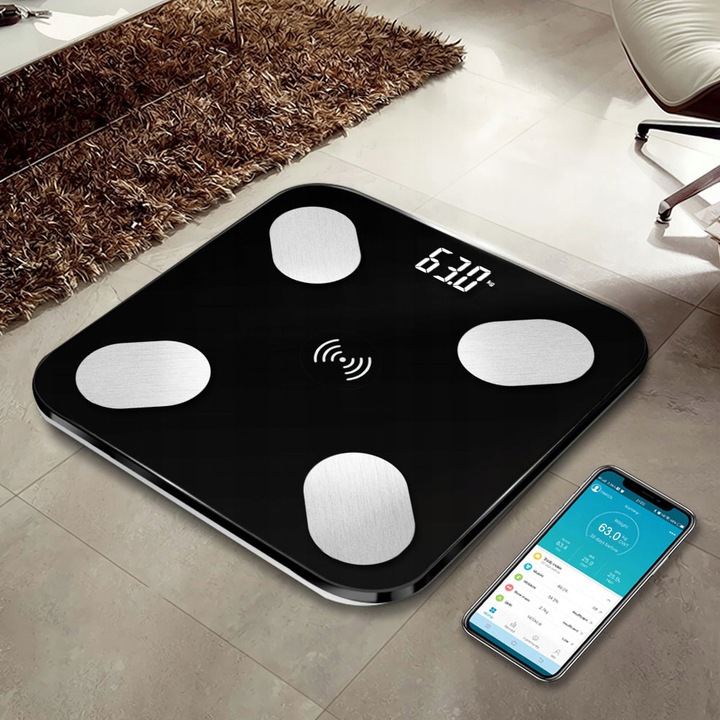 Waga ELEKTRONICZNA SPORTOWA ŁAZIENKOWA APLIKACJA BLUETOOTH 17 FUNKCJI Rodzaj elektroniczna