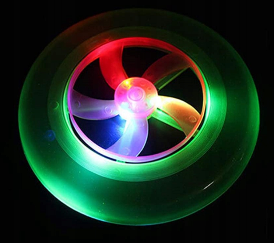 LATAJĄCY ŚWIECĄCY DYSK FRISBEE TALERZ 23 CM ŻÓŁTY Model ŚWIECĄCY DYSK