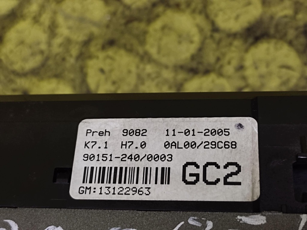 OPEL ASTRA H PANEL klími klimatizaci 13122963