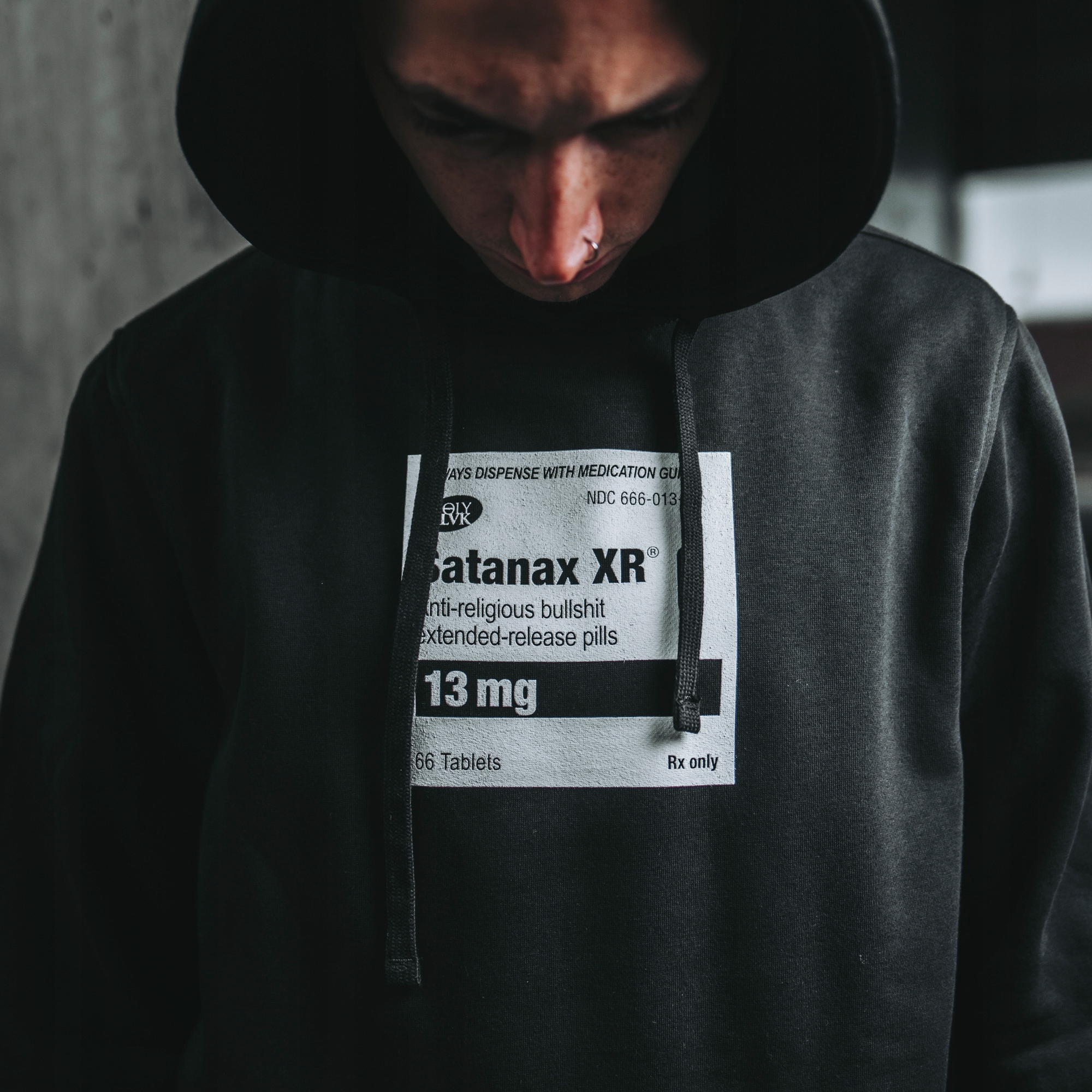 Mikina Holy Blvk Satanax vel. L Made In Poland Print Premium