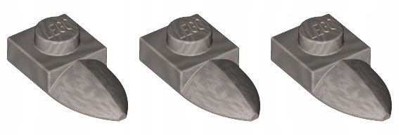 

Lego płytka z zębem 1x1 mat srebrny 49668 - 3 szt