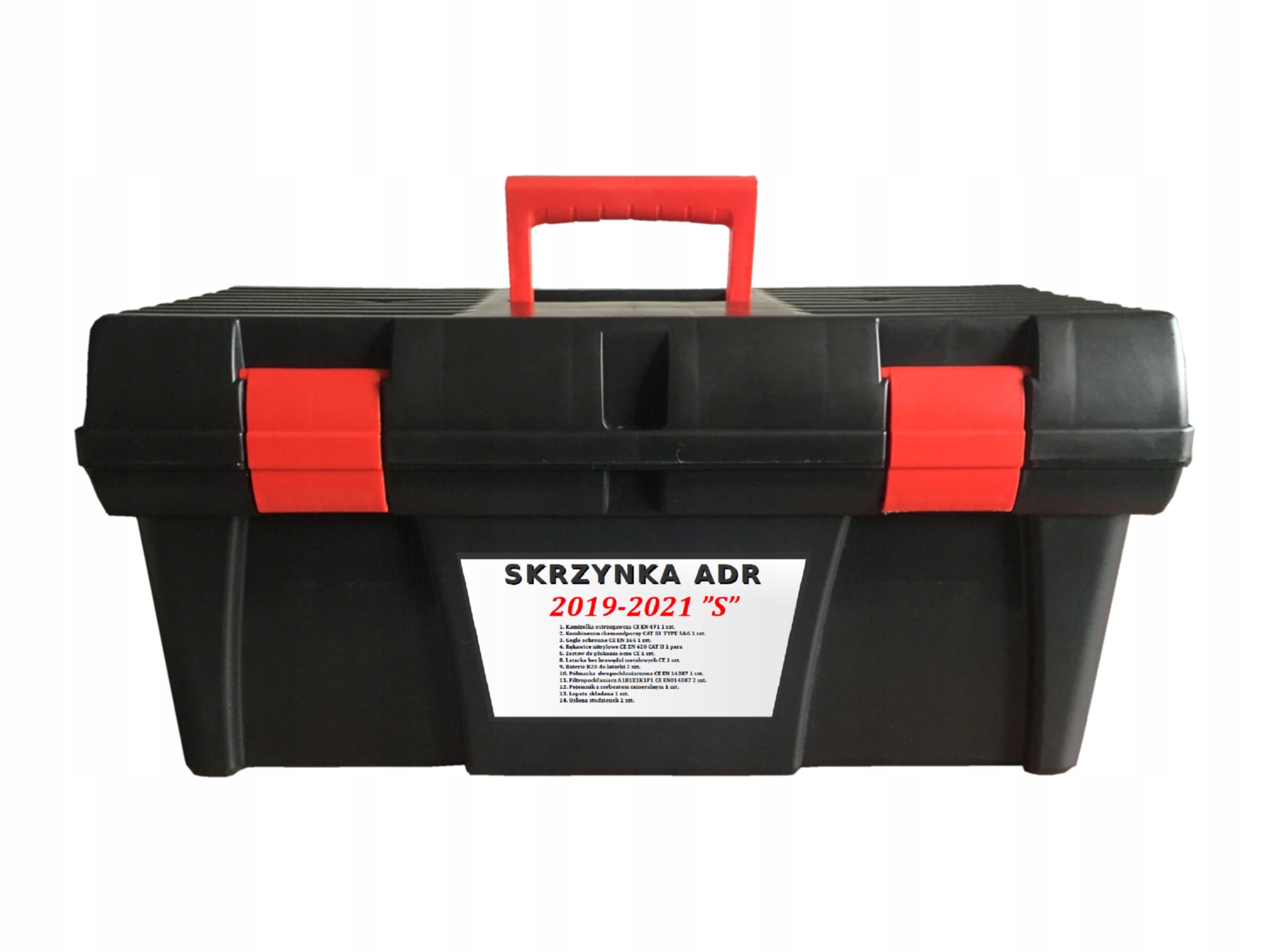 Skrzynka adr zestaw ADR 2023-2025 S wyposazenie skrzynki adr plus Gratis
