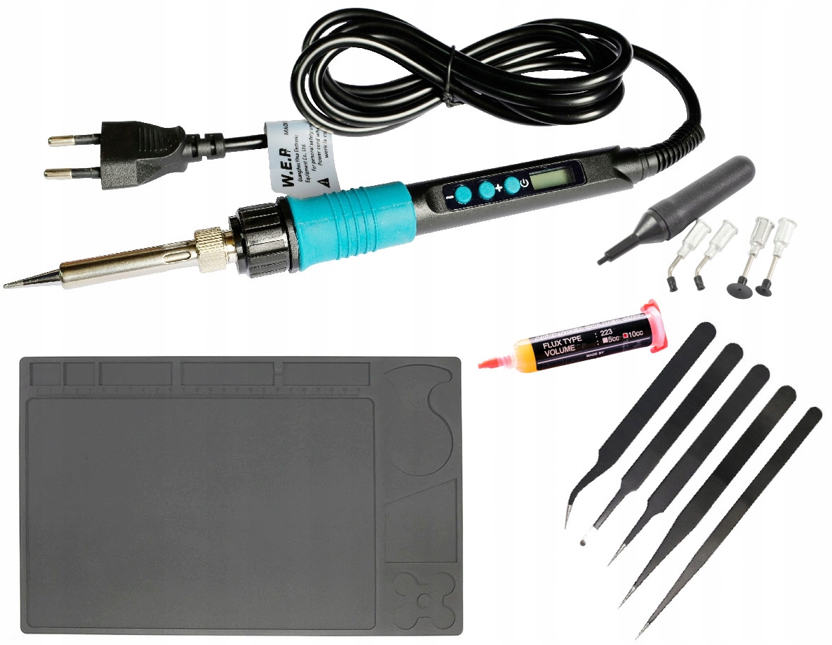 

Zestaw lutownica oporowa 100W 500C LCD