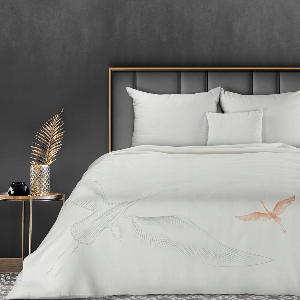 Deka přehoz Lea 150x200 Eurofirany světle béžová s létajícími jeřáby