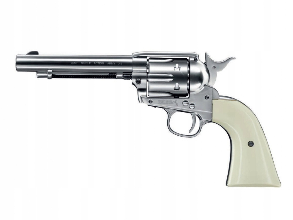 Wiatrówka Rewolwer Colt Saa .45 Nickel 5,5" 4,5 mm śrut Diabolo)