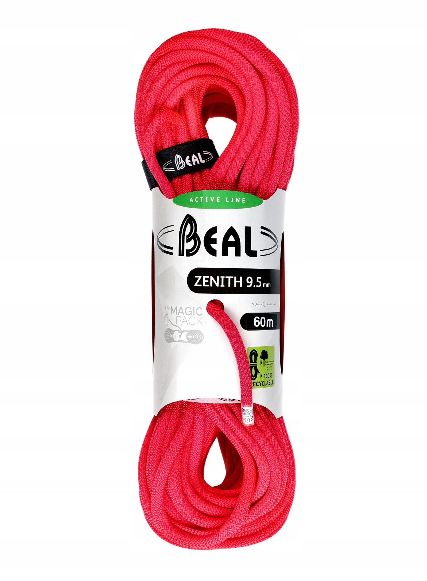 Lezecké lano Beal Zenith 9,5 mm 60 m jednobarevná pink