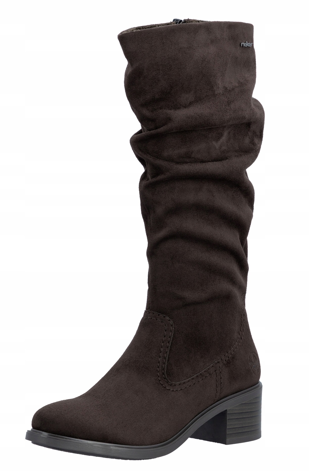 Rieker 74192-25 vel.39 hnědé módní kozačky na podpatku
