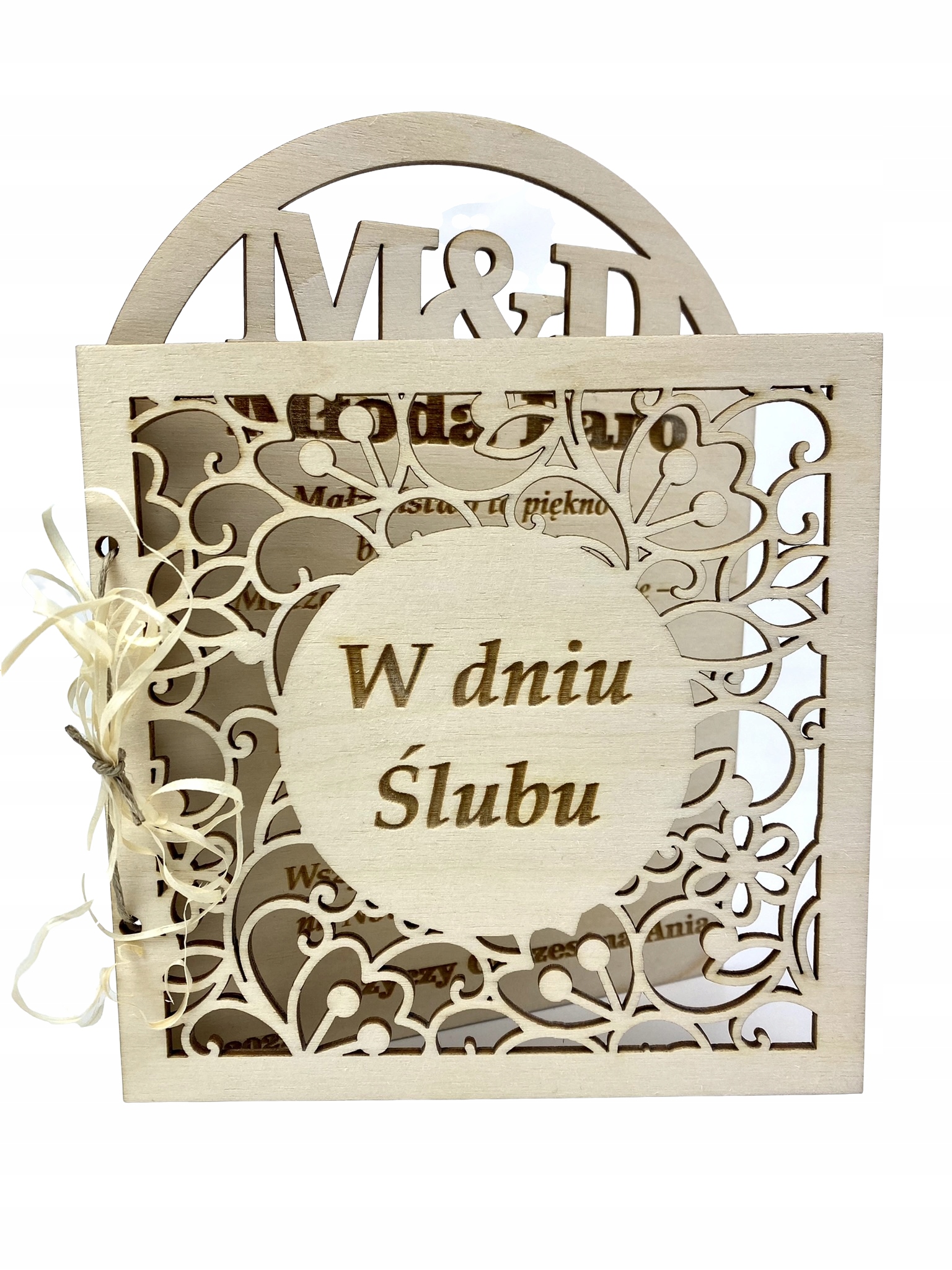 KARTKA ŚLUBNA DREWNIANA PREZENT WESELE Młodej Pary EAN (GTIN) 5905323740006