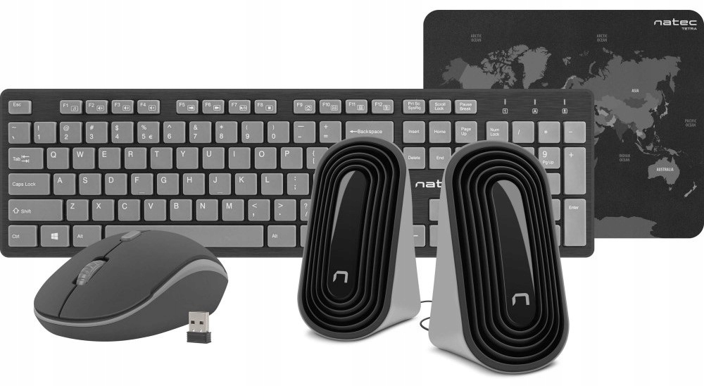 Zestaw Bezprzewodowy 4W1 Natec Tetra Black