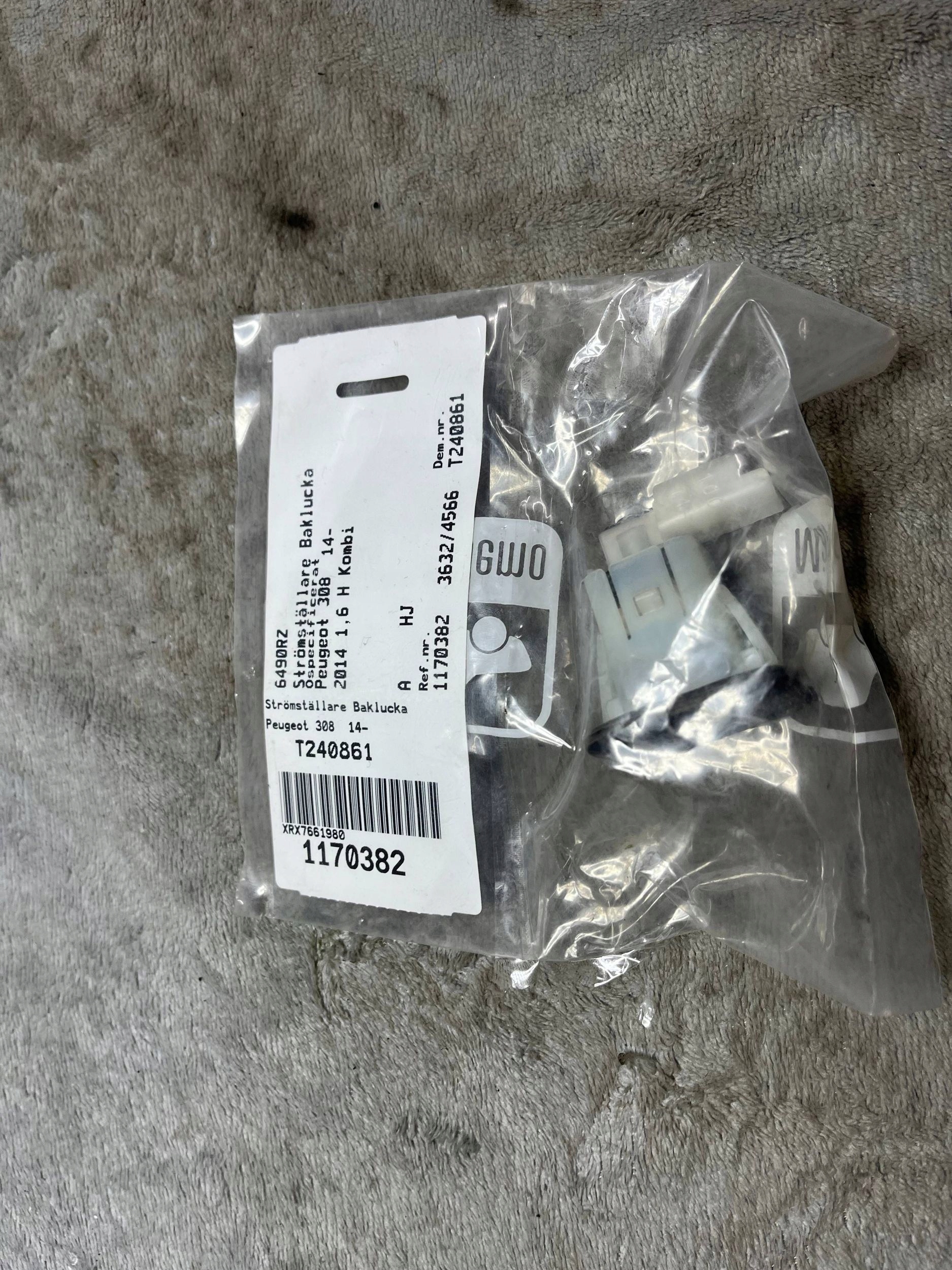6490RZ switch contactor bonnet rear part CITROEN C4 PICASSO II !J