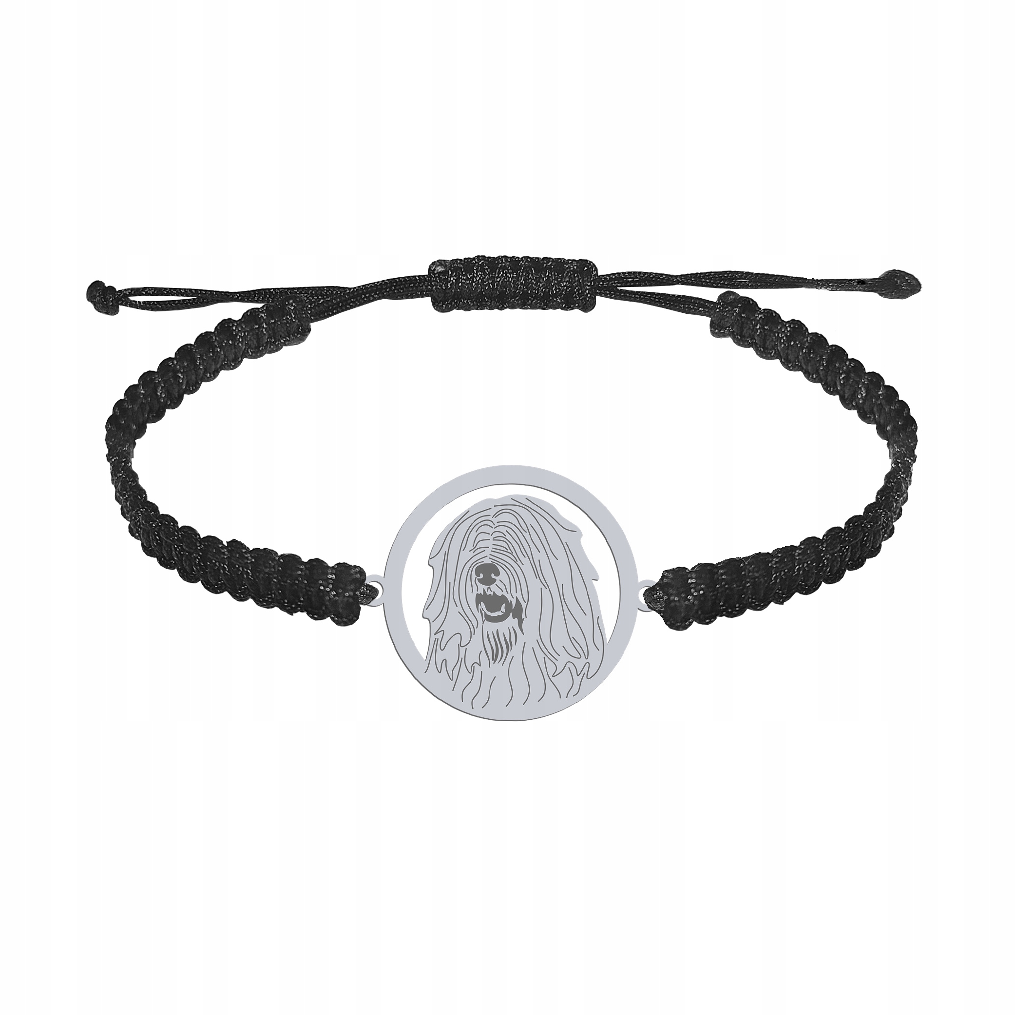 Stříbrný náramek z jihoruského ovčáka Užak 925 Makramé Gravírování