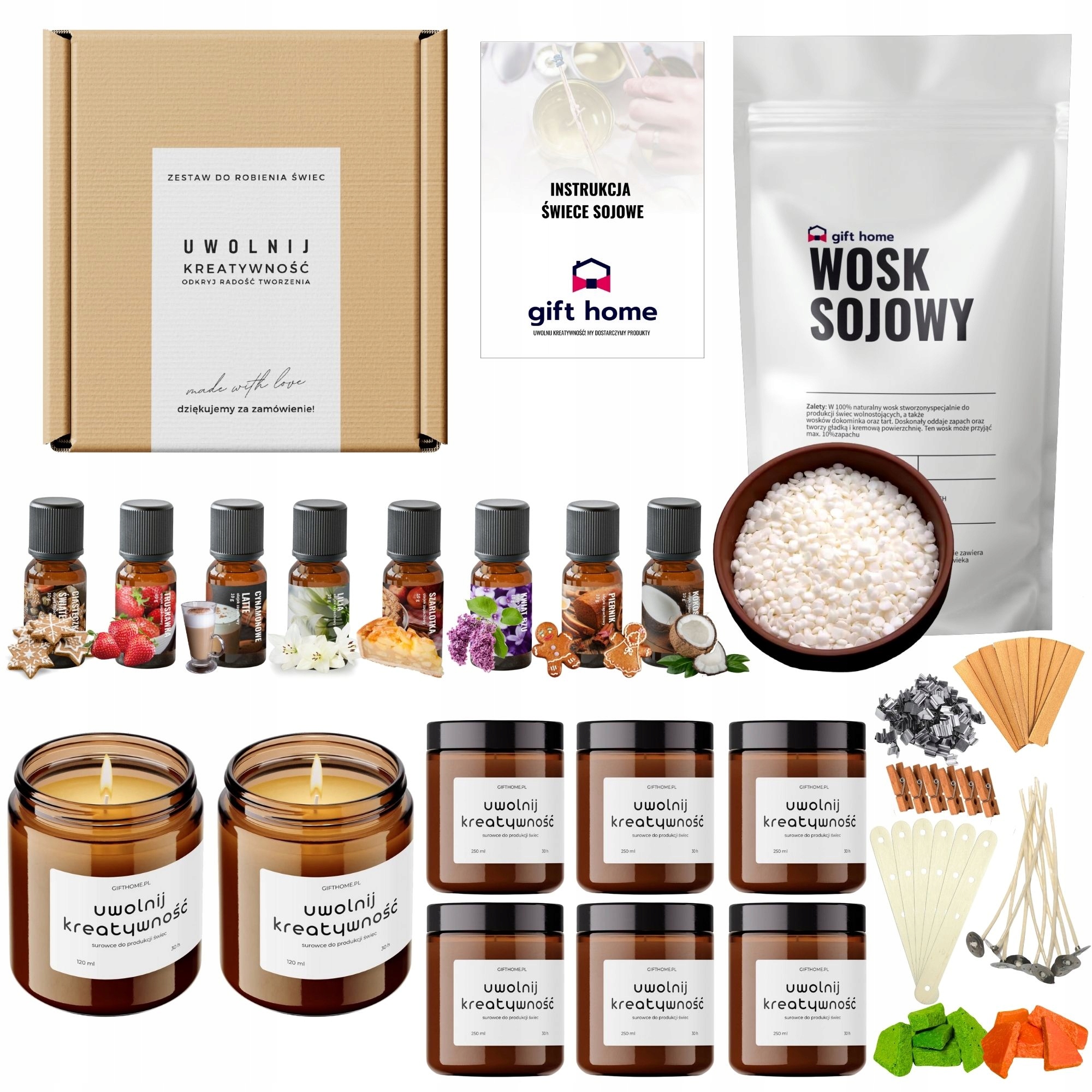 Velká Sada Na Výrobu Sójových Svíček Diy Vosk