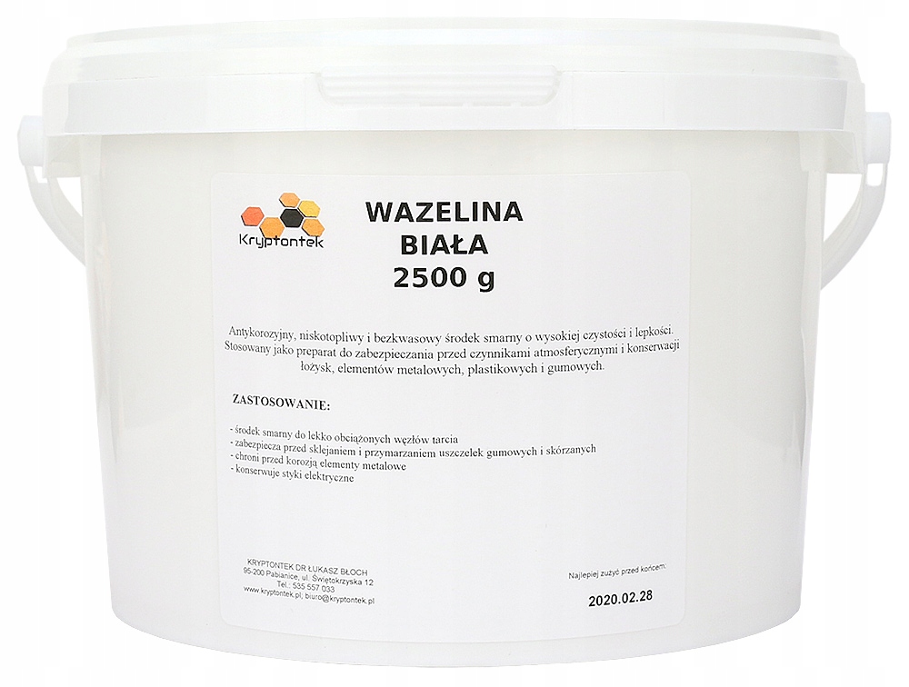 Wazelina Biała Techniczna 2,5kg Bezkwasowa Smar
