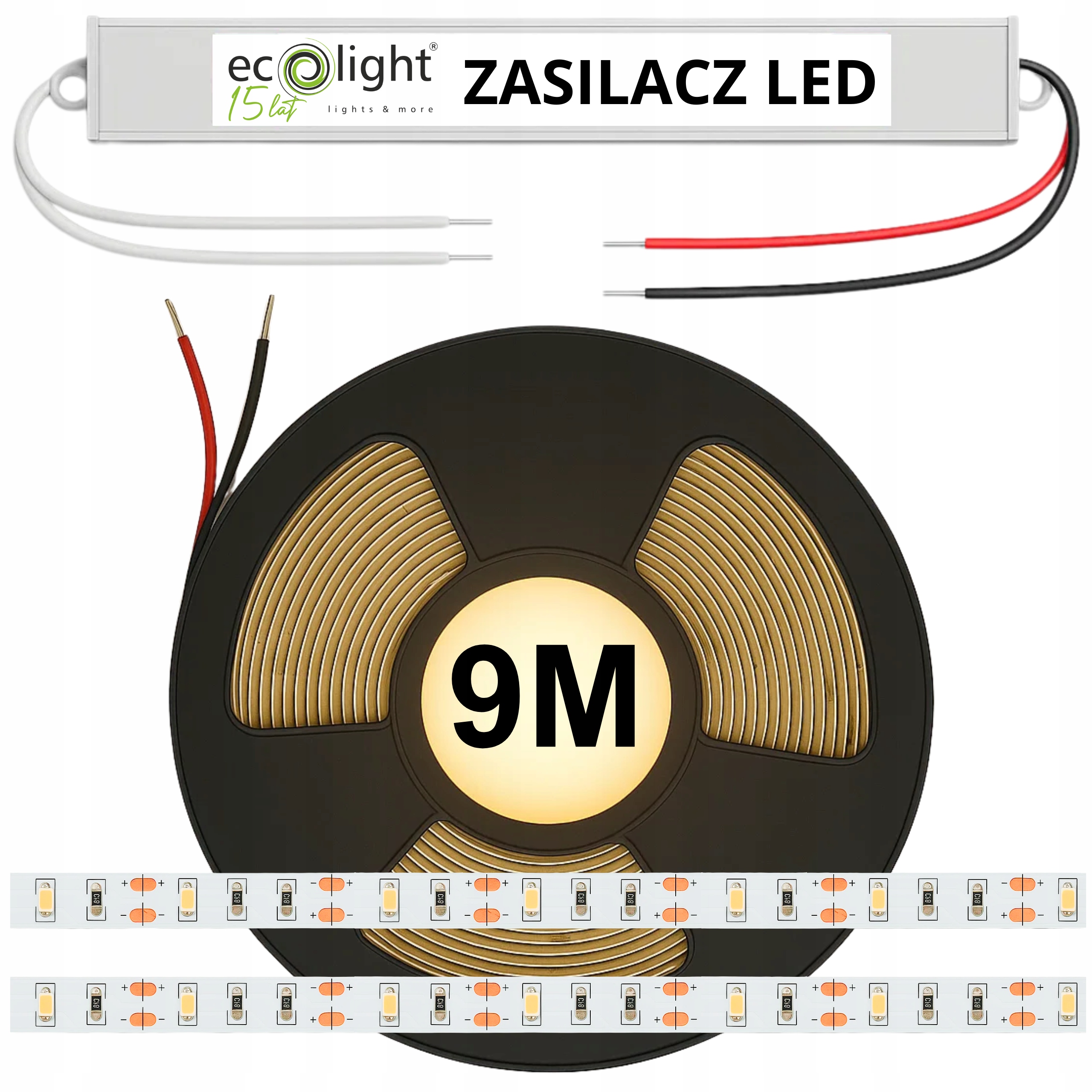 Set 9M Led pásek bílý teplý Smd 2835 pásek 12V IP20 Premium