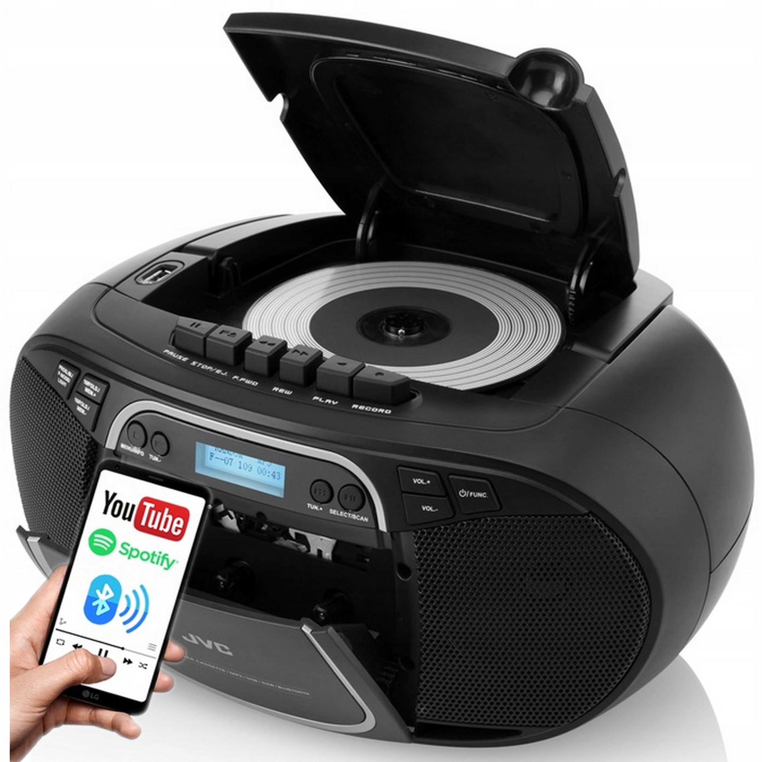Radioodtwarzacz Jvc boombox CD Usb MP3 Bluetooth radio Fm Dab+ Aux Pilot