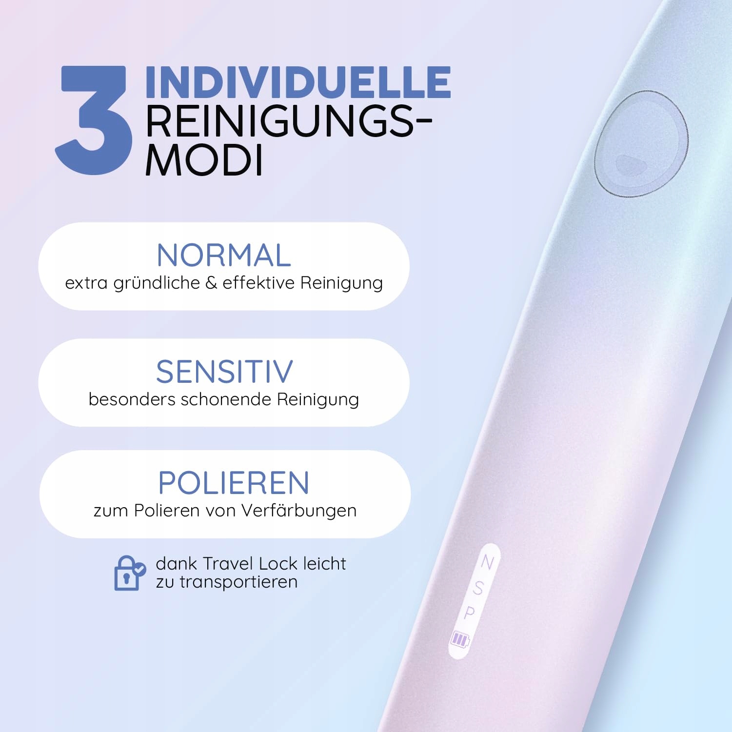 HAPPYBRUSH Szczoteczka Soniczna ECO VIBE Sunrise Zestaw Startowy 3 Końcówki — miniatura 6
