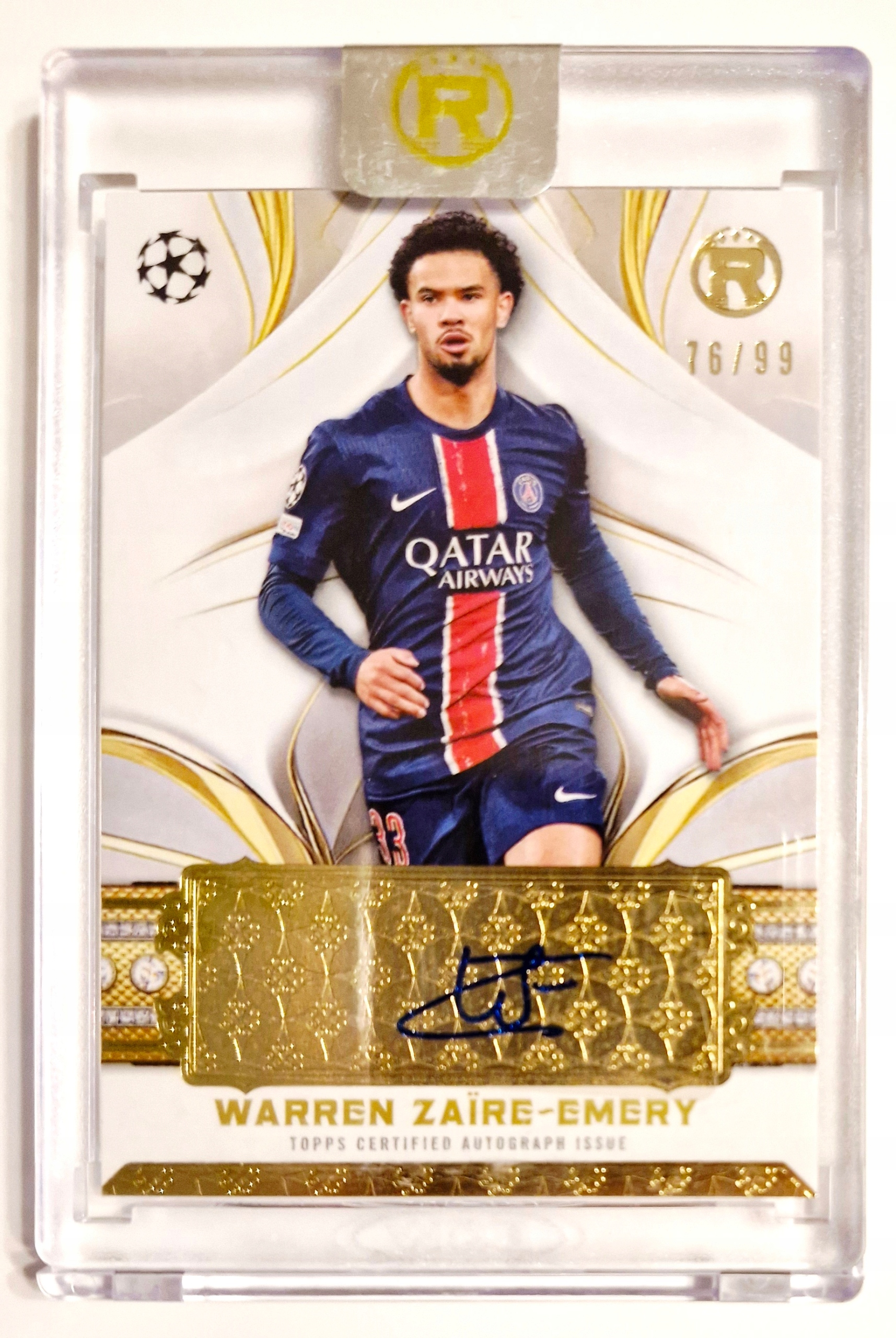 Warren Zaire-emery 76/99 Topps Reverence Uefa Club 2024/25 Psg Autograf