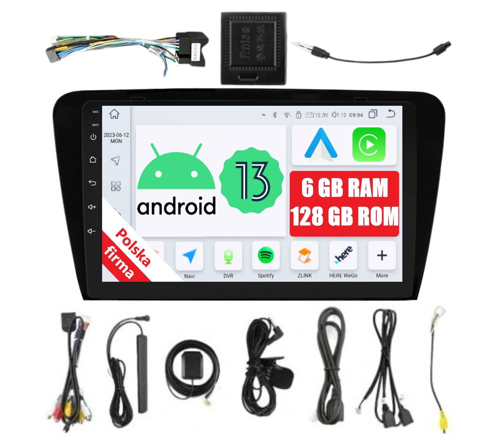 Navigace Rádio 2DIN Android Škoda Octavia 3 III Dsp Carplay 6/128 Gb Lte