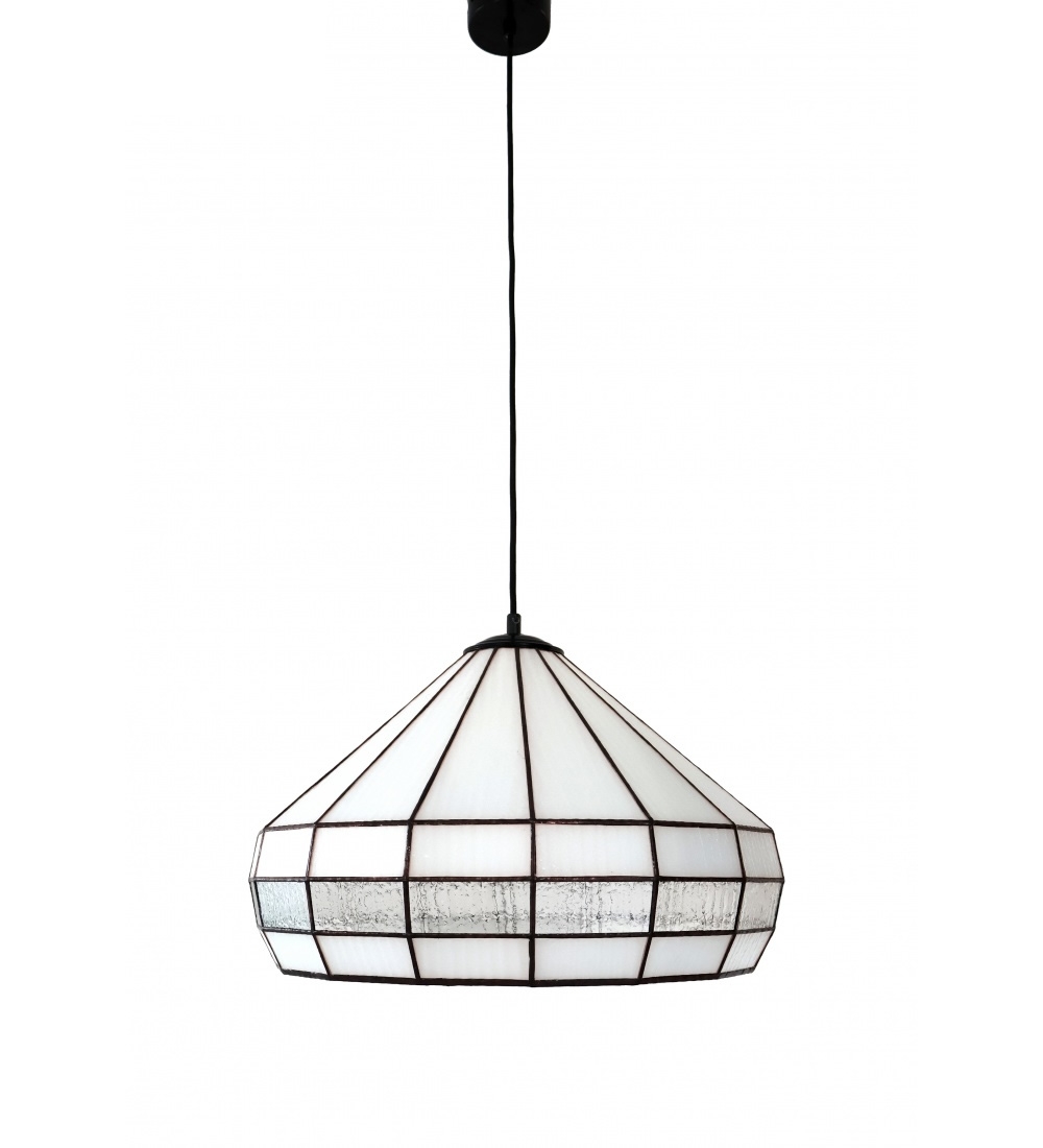 Závesná vitrážová lampa ArtDec F3b Ø40