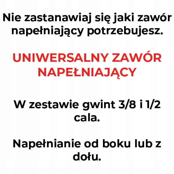 Zawór do spłuczki pływak 3/8 + 1/2 uniwersalny Marka Merflow