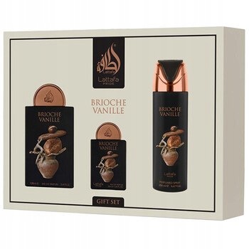 Lattafa Perfumes Brioche Vanille Gift Set Edp 100 ml, Edp 20 ml and deospra