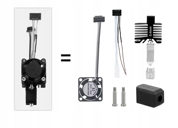 Kompletny Hotend 0,4 mm do Bambu Lab P1 Stal hartowana