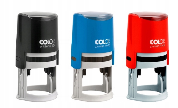 Pieczątka Colop R45 okrągła czerwona + gumka LOGO Kod producenta R45
