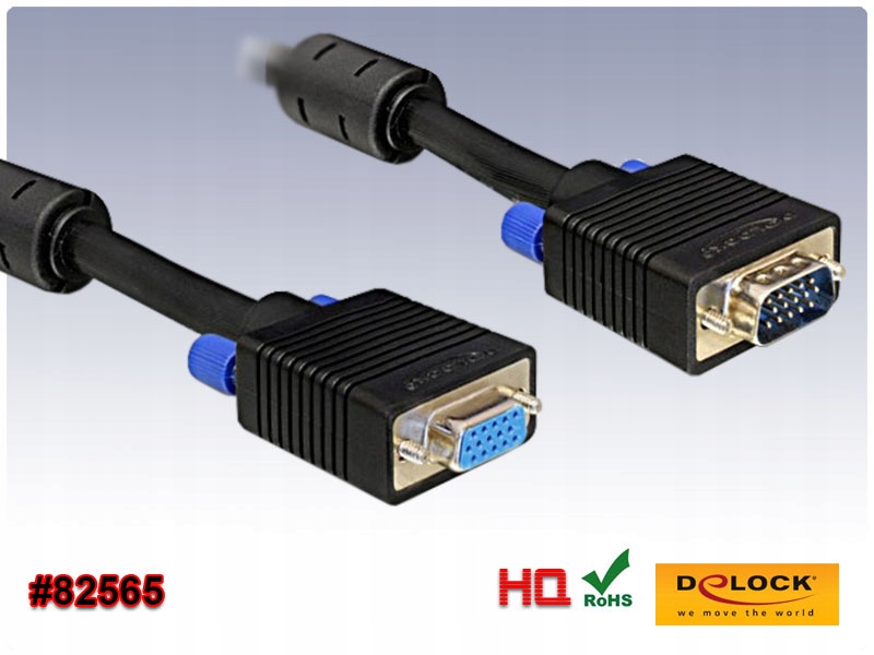 Przyłącze Monitorowe 3,0 M (VGA gn>VGA wt) Marka Delock