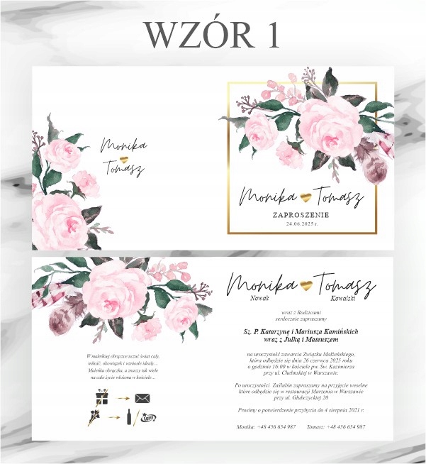 ZAPROSZENIA ŚLUBNE RUSTYKALNE KWIATY KOPERTA Marka inny