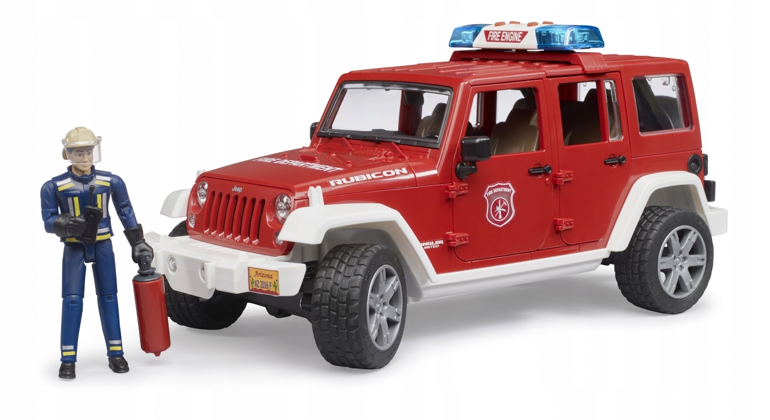 Jeep Wrangler Unlimited Rubicon straż pożarna z figurką strażaka i z modułe