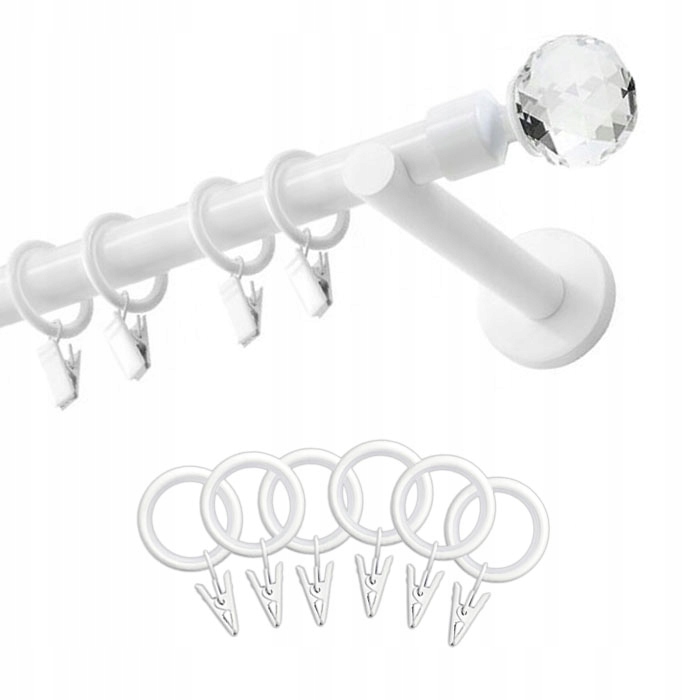 

Karnisz pojedynczy biały do pokoju nowoczesny styl