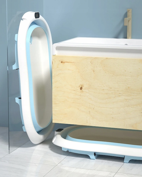 NOWA WANIENKA SKŁADANA SILIKONOWA Z TERMOMETREM I PODUSZKĄ WANNA NIEBIESKA Rodzaj składana