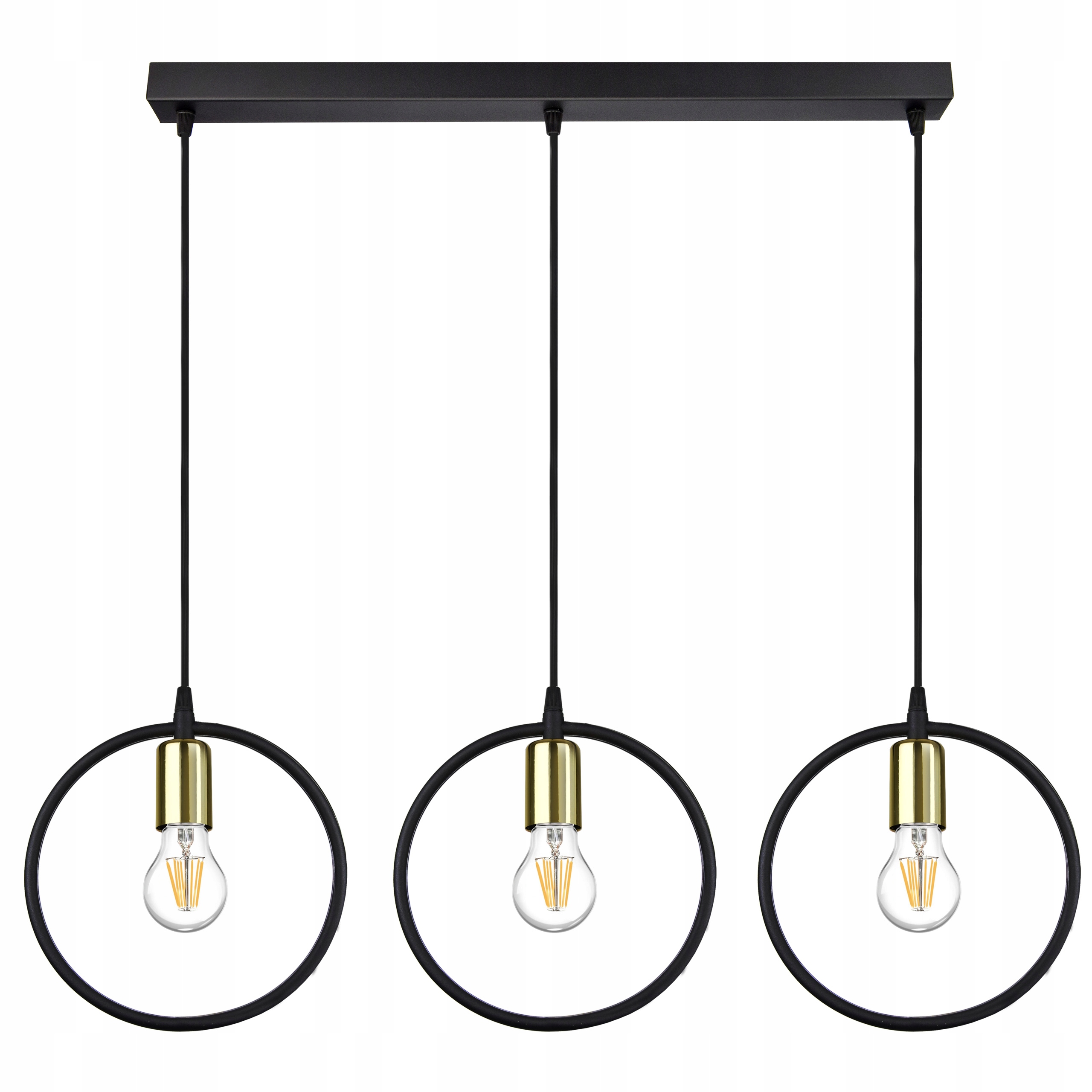 Závěsná lampa Lustr Ring Zlatá měď Chrom E27