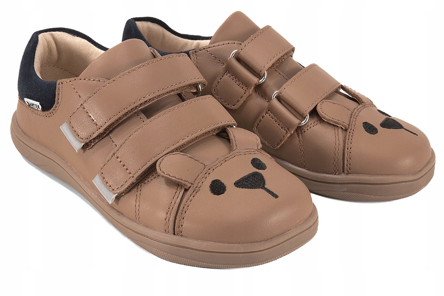 Bartek 8600654 Barefoot Półbuty Dziecięce Trzewiki Skóra Rzepy 26 Beżowy