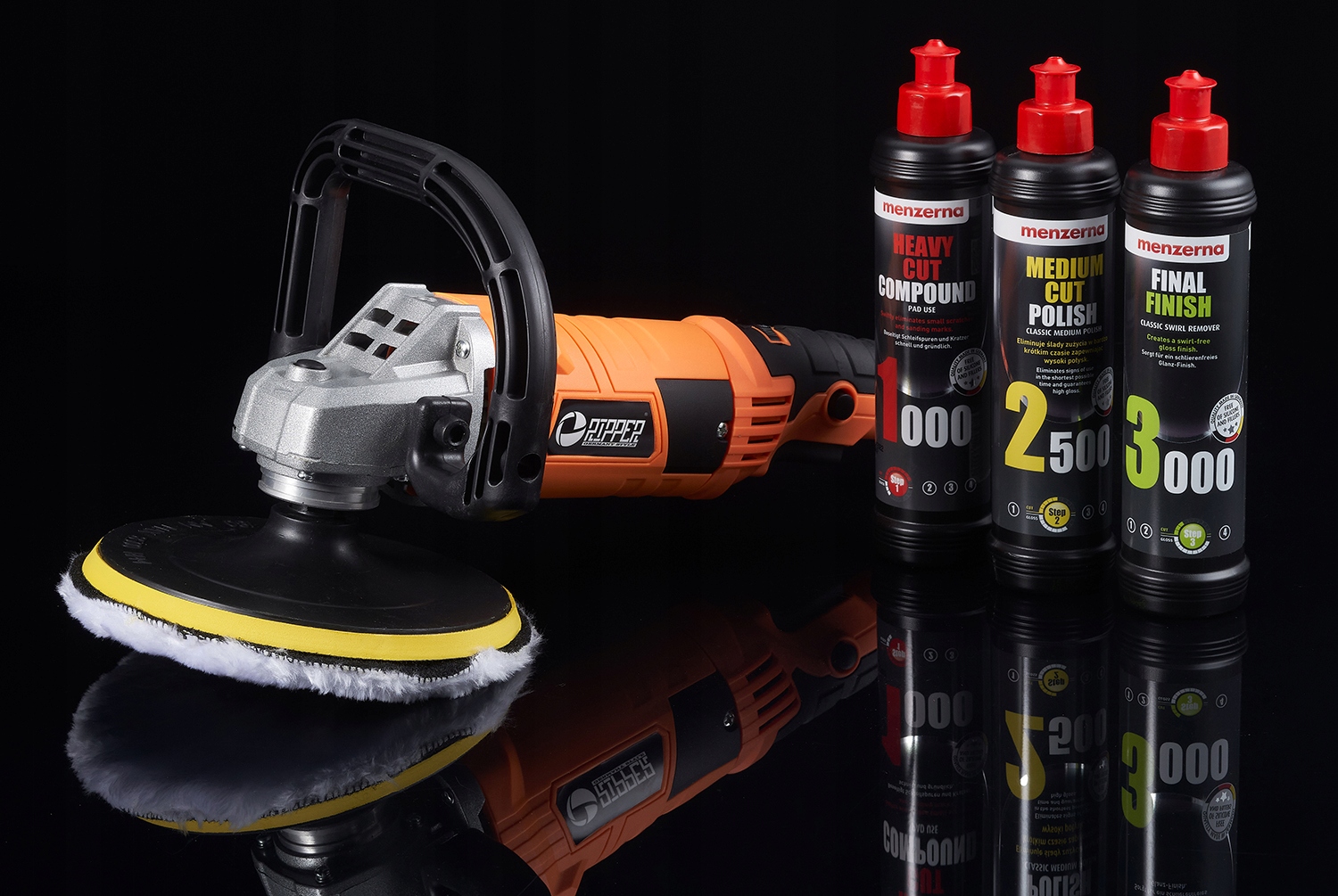 POLERKA SAMOCHODOWA SZLIFIERKA RIPPER COMPACT+ 4x GĄBKA + PASTA MENZERNA Kod producenta RIPPER M80498 by MAJSTER Polska