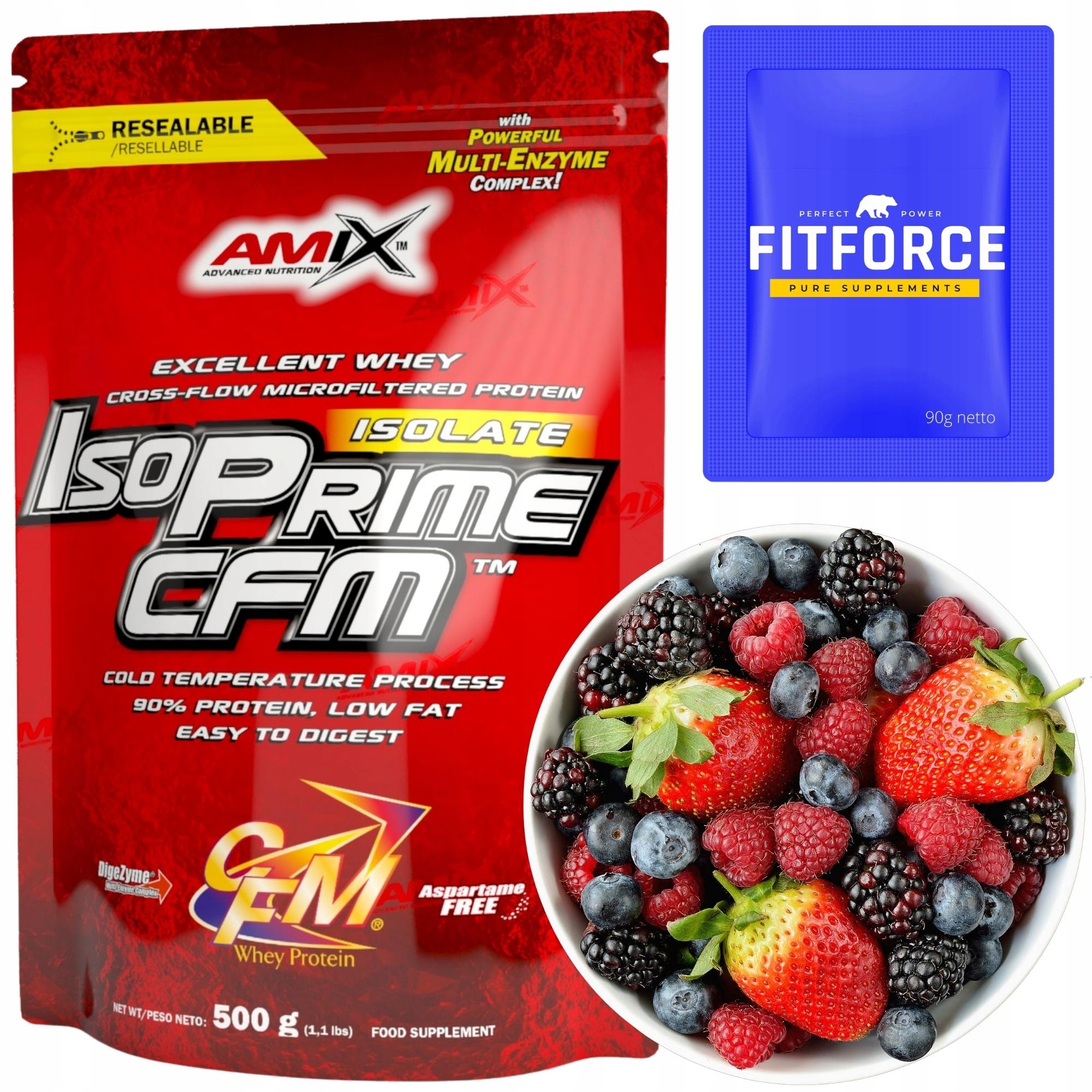 Proteinový izolát Amix Cfm Fit Lesní ovoce Protein bez laktózy
