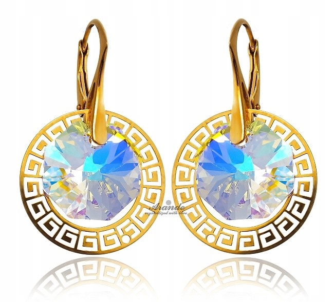 Ozdobné krystaly Náušnice Aurora Zlaté Stříbro