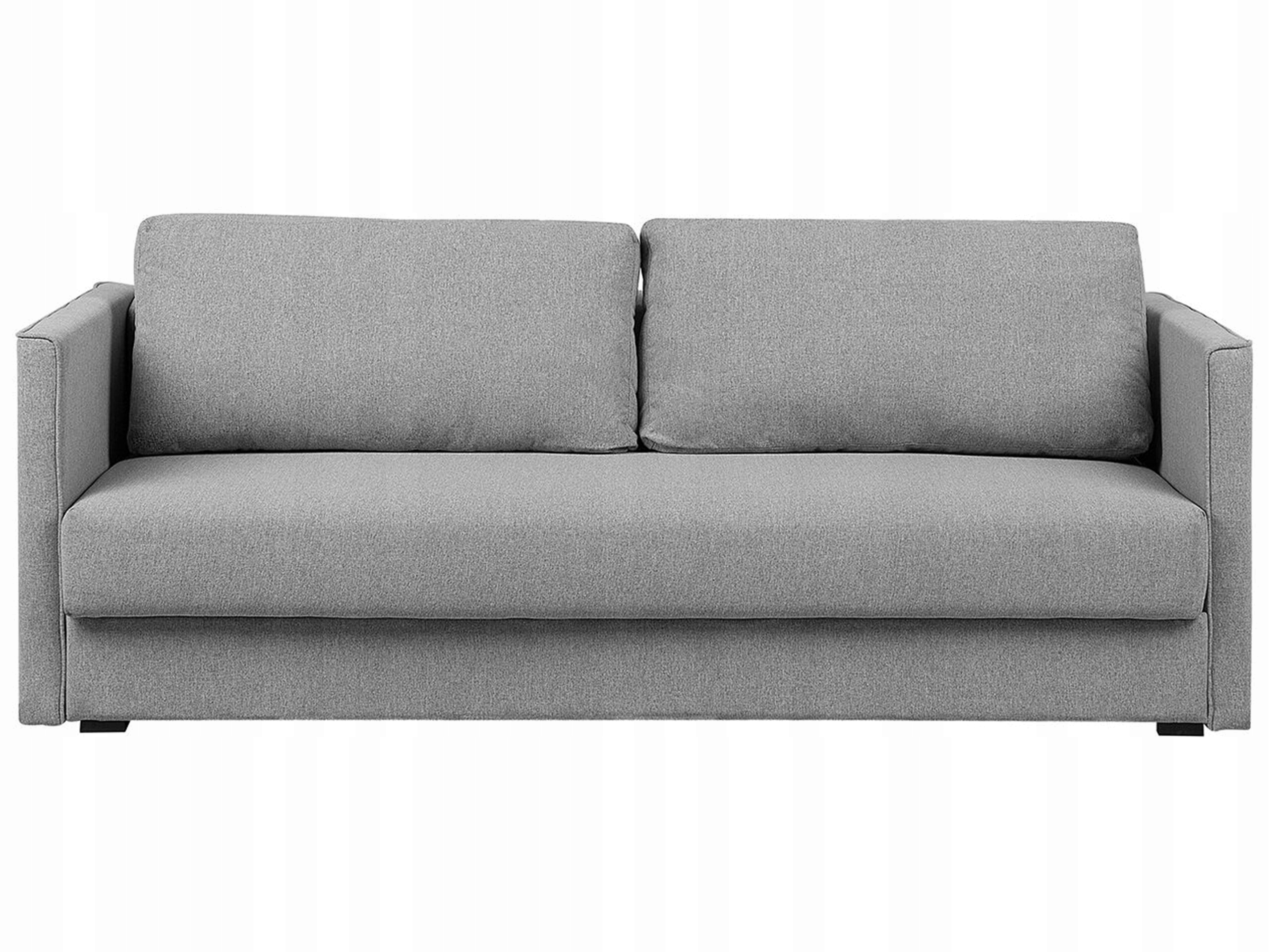 Sofa rozkładana trzyosobowa w kolorze szarym z schowkiem