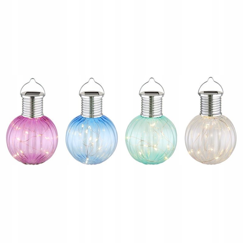 Sada x12ks Solárna Led lampa 10x0,06W na zavesenie Solar Globo