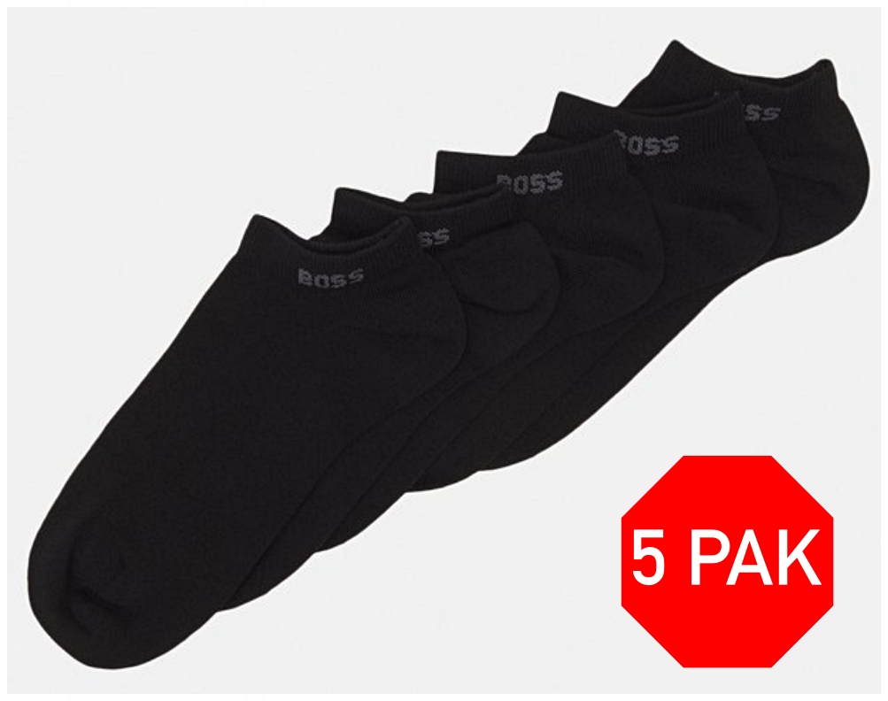 Kotníkové ponožky Boss Ponožky 5 kusů, s logem, černé, 39-42