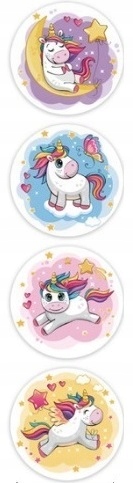 NAKLEJKI DLA DZIECI JEDNOROŻCE 100 SZT HIT Marka 100