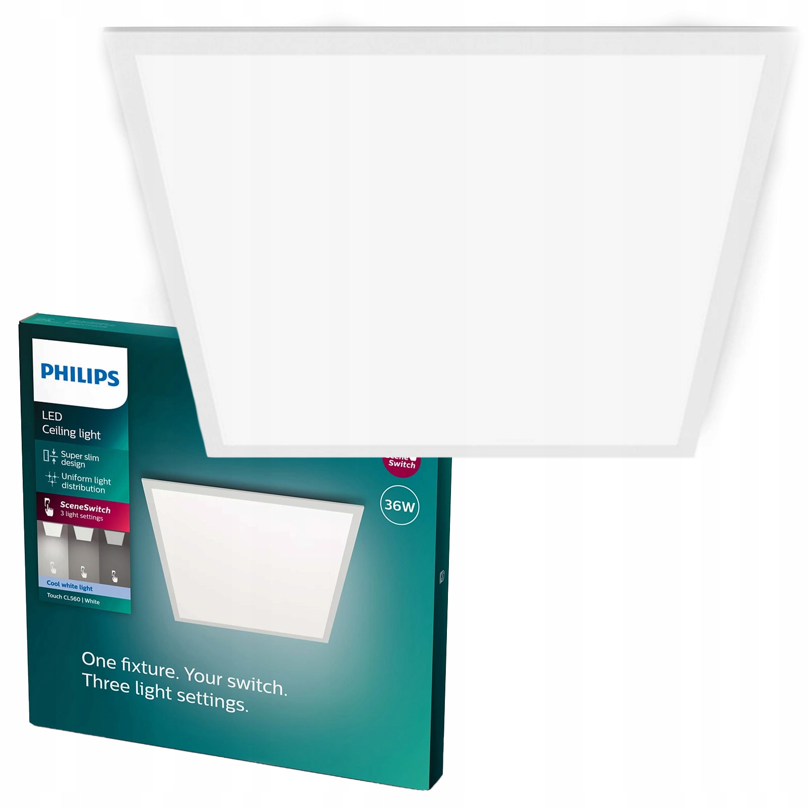Stropní Svítidlo Led panel Stropní Svítidlo Touch 36W 4000K 33cm Stmívatelné Philips