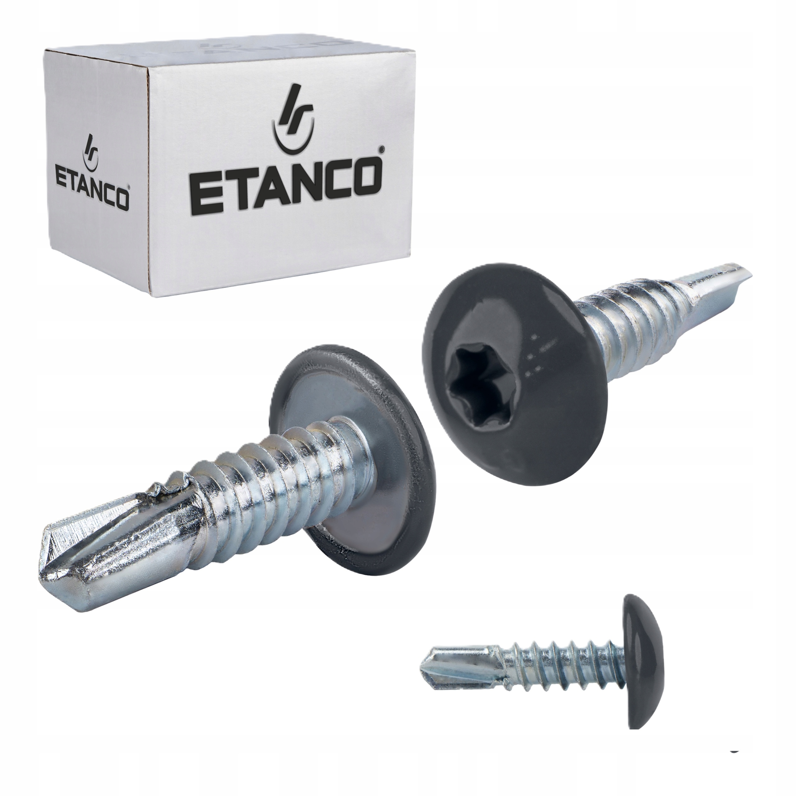 Wkręty Samowiercące Stalowe Mocne Wytrzymałe Montażowe RAL7016 4.8x19 mm