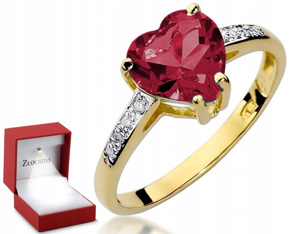 Zlatý prstýnek Rubín a Brilianty jsou každé velikost