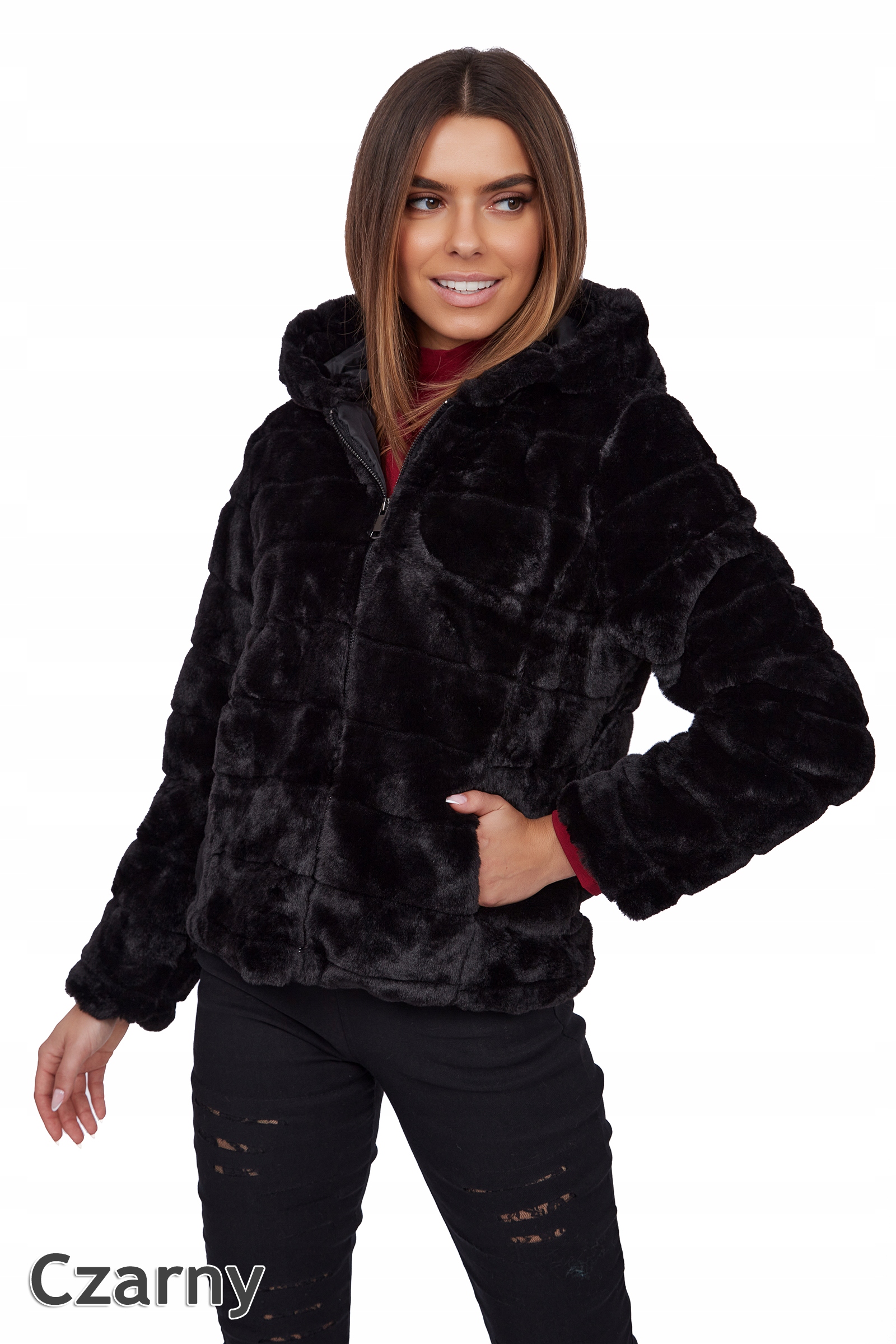 827__M/38_FUTERKO KURTKA FUTRZANA KRÓTKIE MILUTKIE Odcień karmelowy