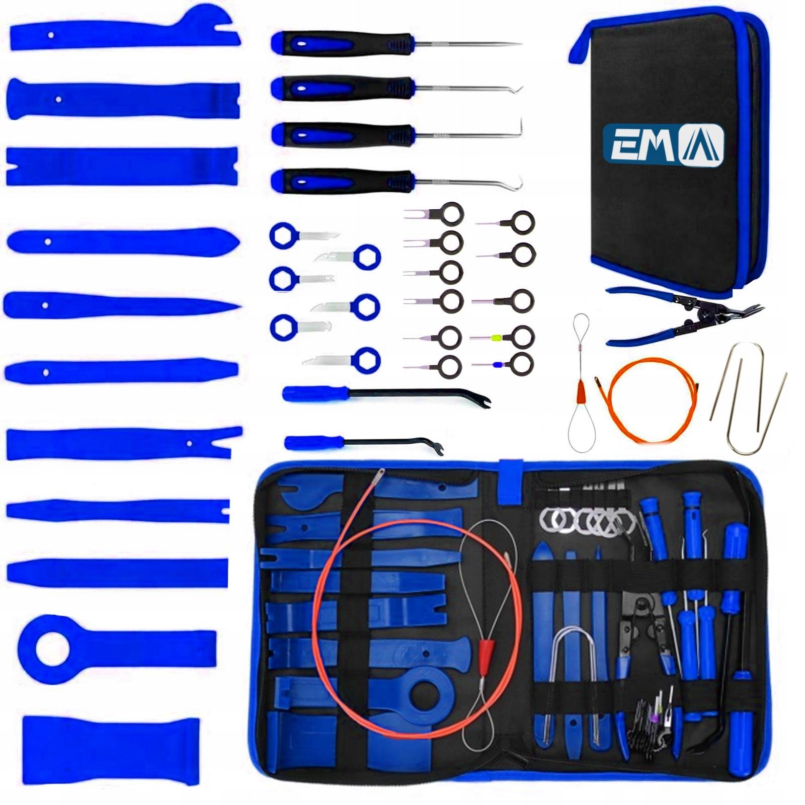 Zestaw ściągacze DO DEMONTAŻU USUWANIA TAPICERKI spinek radia ściągacze XL