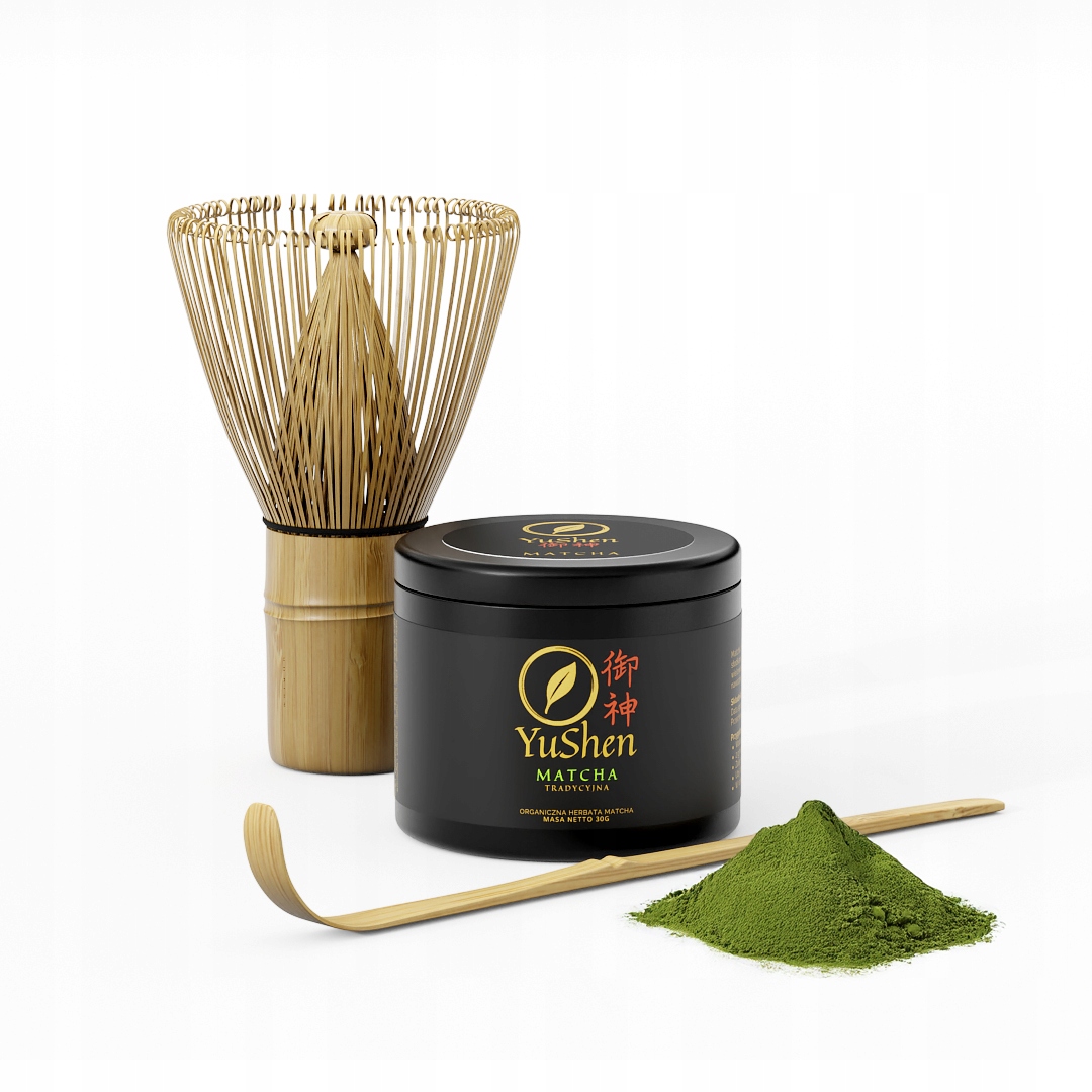 Levně Sada bambusová metla Chasen, lžička Chashaku, tradiční Matcha 30 g