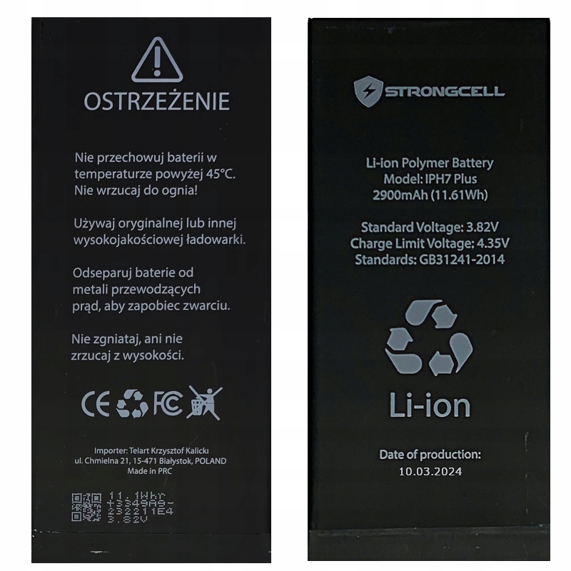 Bateria iPhone 7 Plus, A1661, A1784, 03.2024r Stan opakowania oryginalne